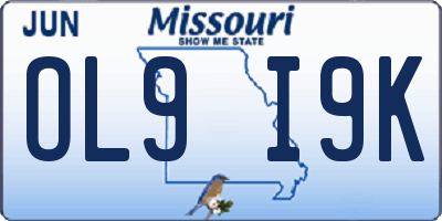 MO license plate OL9I9K