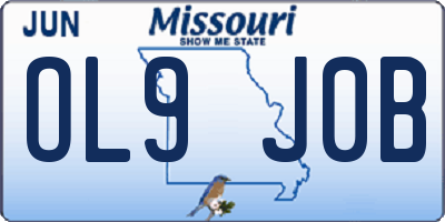 MO license plate OL9J0B
