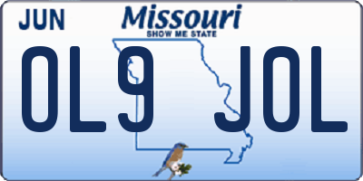 MO license plate OL9J0L