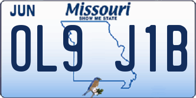 MO license plate OL9J1B