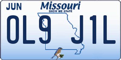 MO license plate OL9J1L