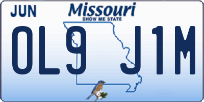 MO license plate OL9J1M