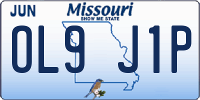 MO license plate OL9J1P
