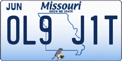 MO license plate OL9J1T