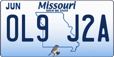 MO license plate OL9J2A