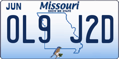 MO license plate OL9J2D