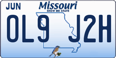 MO license plate OL9J2H