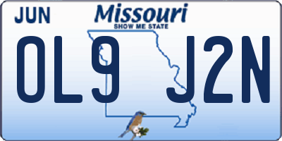 MO license plate OL9J2N