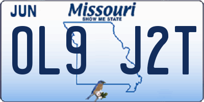 MO license plate OL9J2T