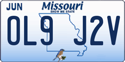 MO license plate OL9J2V