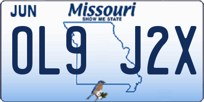 MO license plate OL9J2X