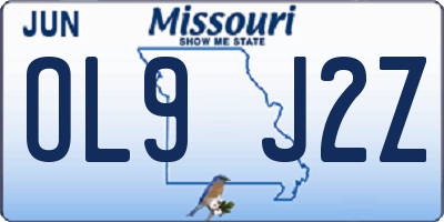 MO license plate OL9J2Z