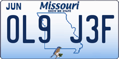 MO license plate OL9J3F