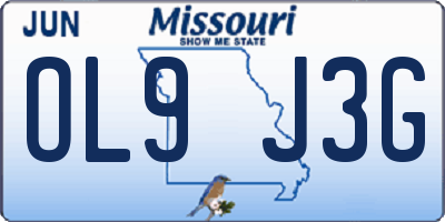 MO license plate OL9J3G