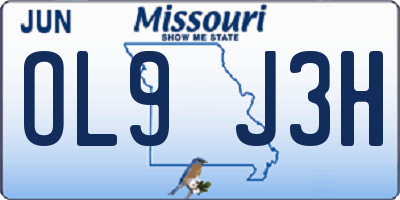 MO license plate OL9J3H