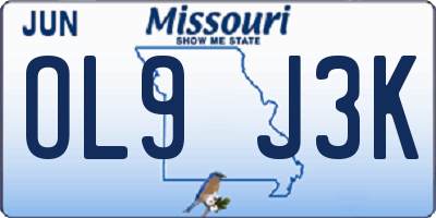 MO license plate OL9J3K