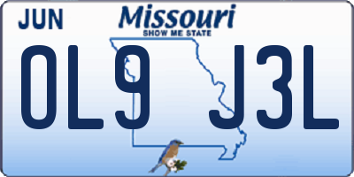 MO license plate OL9J3L