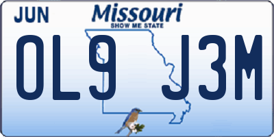 MO license plate OL9J3M