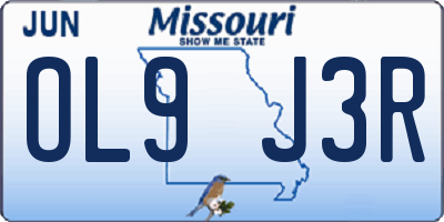 MO license plate OL9J3R