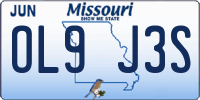 MO license plate OL9J3S