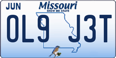 MO license plate OL9J3T