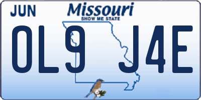 MO license plate OL9J4E