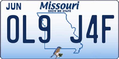 MO license plate OL9J4F