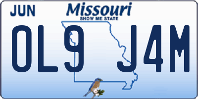 MO license plate OL9J4M