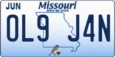 MO license plate OL9J4N