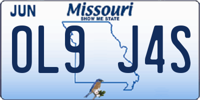 MO license plate OL9J4S