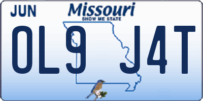 MO license plate OL9J4T