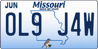 MO license plate OL9J4W