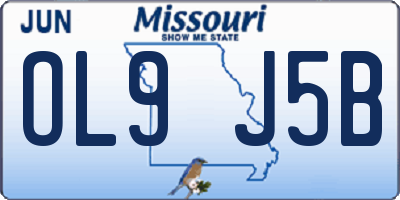 MO license plate OL9J5B