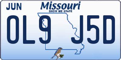 MO license plate OL9J5D
