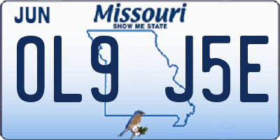 MO license plate OL9J5E