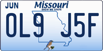 MO license plate OL9J5F
