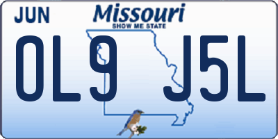 MO license plate OL9J5L