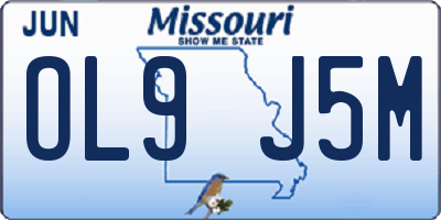 MO license plate OL9J5M