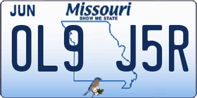 MO license plate OL9J5R