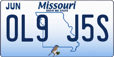 MO license plate OL9J5S
