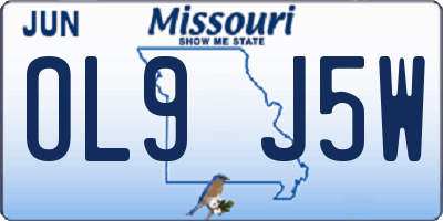 MO license plate OL9J5W
