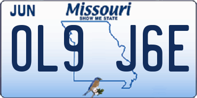 MO license plate OL9J6E