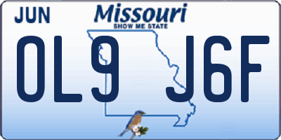 MO license plate OL9J6F