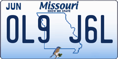 MO license plate OL9J6L