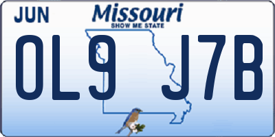MO license plate OL9J7B