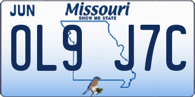 MO license plate OL9J7C