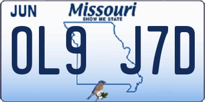 MO license plate OL9J7D