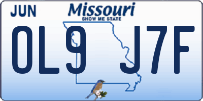 MO license plate OL9J7F