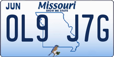 MO license plate OL9J7G