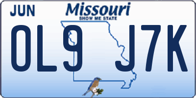MO license plate OL9J7K
